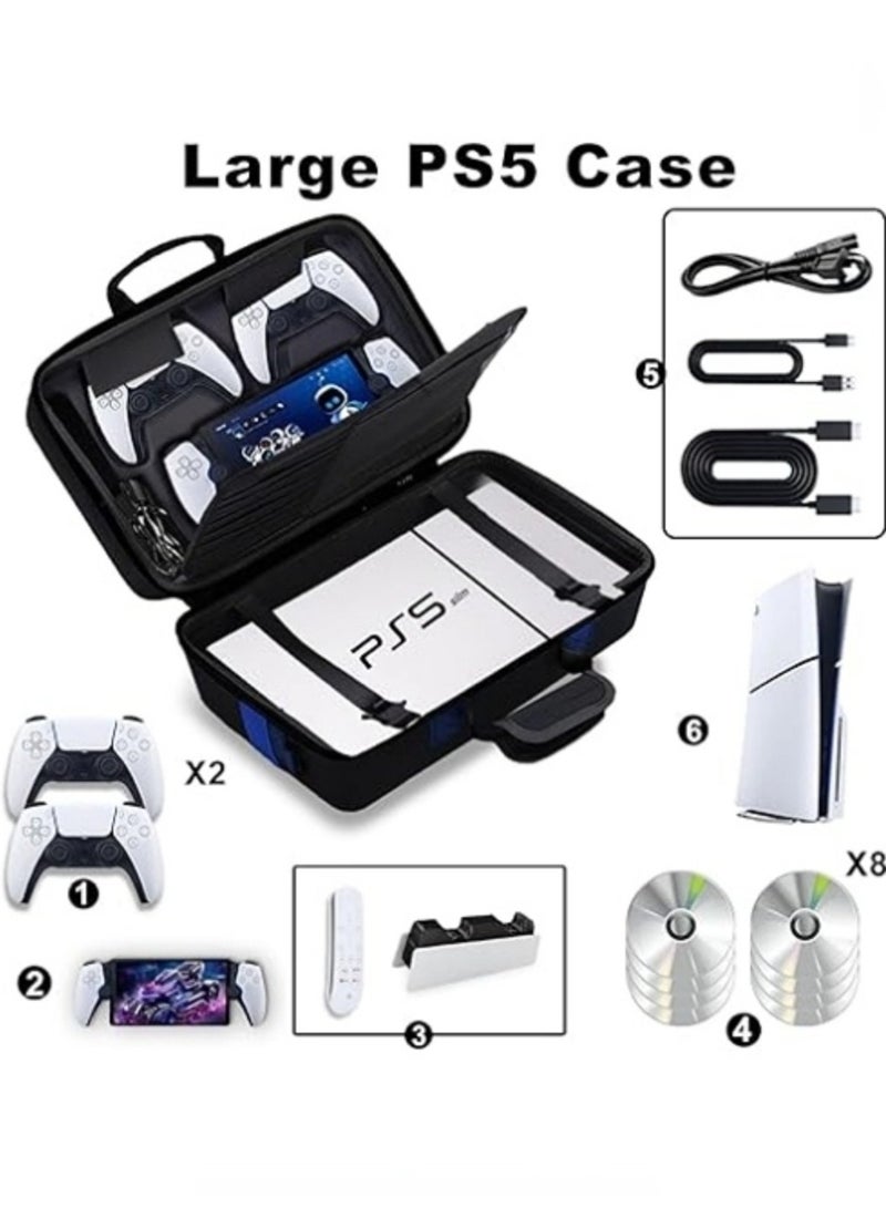 Travel Case Bag for PS5 Shockproof Hard Shell Luxury Waterproof shoulder bag for Playstation 5 Console Digital EVA Storage Organizer for Controllers Cables and Other Accessories Black  - Image 2