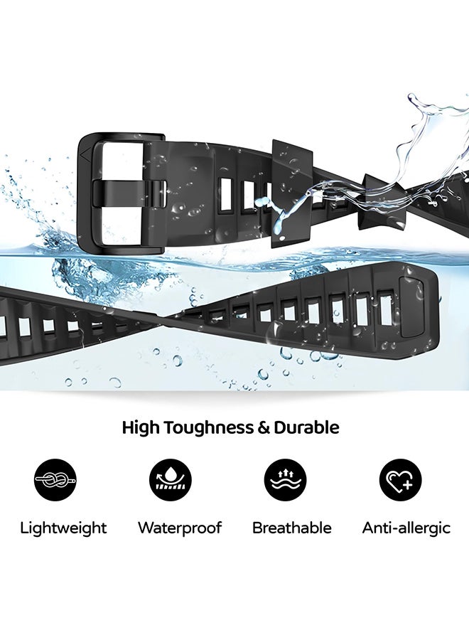 O Ozone 22mm Silicone Band For Garmin Fenix E/Fenix8 AMOLED 47mm/Fenix 7/7 Pro/6/6 Pro/5/5 Plus Watch Band, Soft Silicone Band Strap Wristband- Black - Image 3