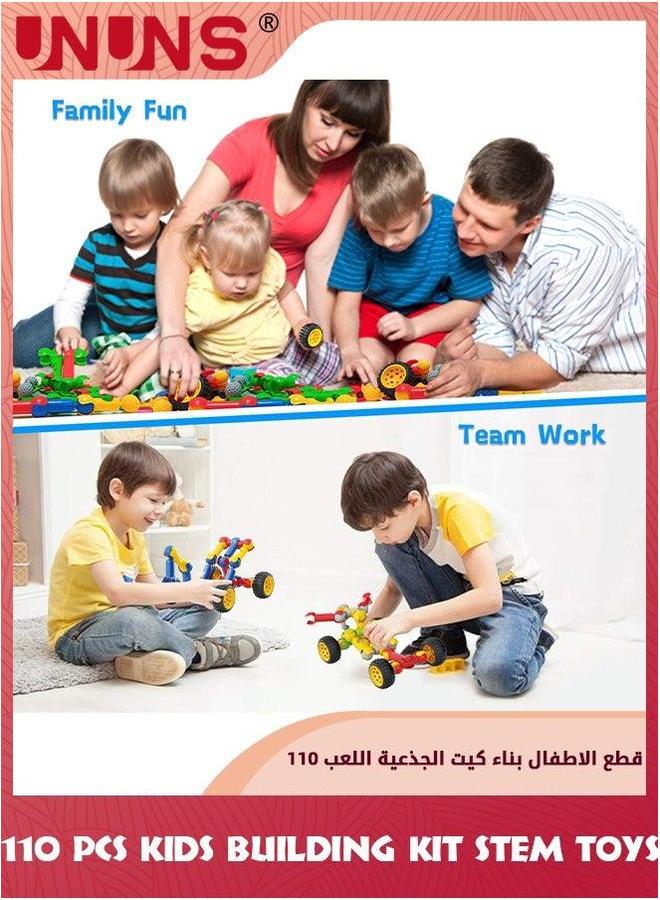 يو إن يو إن أس Kids Building Kit STEM Toys,110 Pcs Blocks Construction Toys,Learning Education Toys,DIY Engineering Toys,Creative Games For Boys Girls Ages 3-10 Years,Best Gift,Fun Activity - Image 3