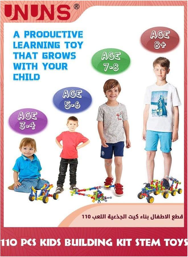 يو إن يو إن أس Kids Building Kit STEM Toys,110 Pcs Blocks Construction Toys,Learning Education Toys,DIY Engineering Toys,Creative Games For Boys Girls Ages 3-10 Years,Best Gift,Fun Activity - Image 4
