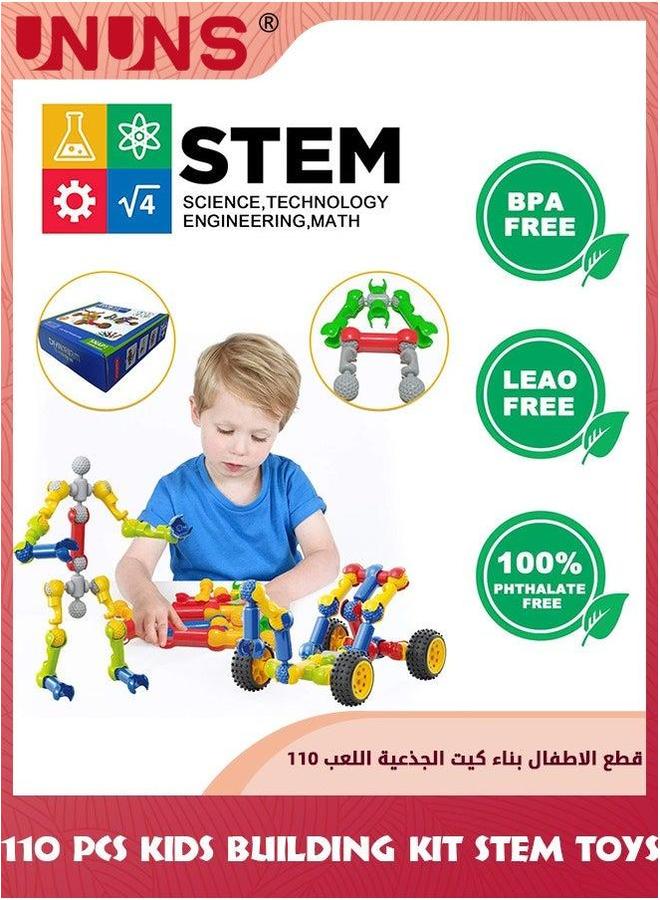 يو إن يو إن أس Kids Building Kit STEM Toys,110 Pcs Blocks Construction Toys,Learning Education Toys,DIY Engineering Toys,Creative Games For Boys Girls Ages 3-10 Years,Best Gift,Fun Activity - Image 2