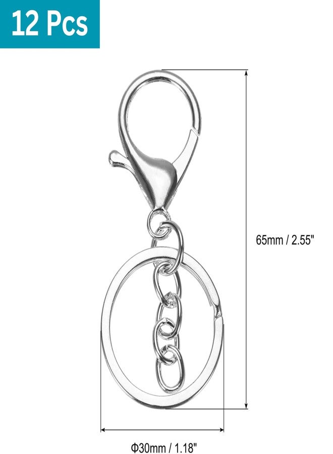 Tdas 10 Pcs Lobster Claw Clasps Keychain Swivel Snap Hook Key Rings for DIY Craft Jewellery Chain Making Kit Project (Silver) - Image 3