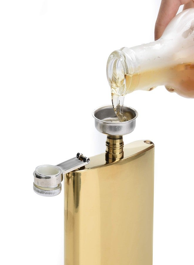 E ELAINFIA 8 Pcs 8Oz Golden Flasks Stainless Steel Flask & Funnel for Gift,Camping, Outdoor Activitie,Groomsman Bridesmaid Wedding Party - Image 4