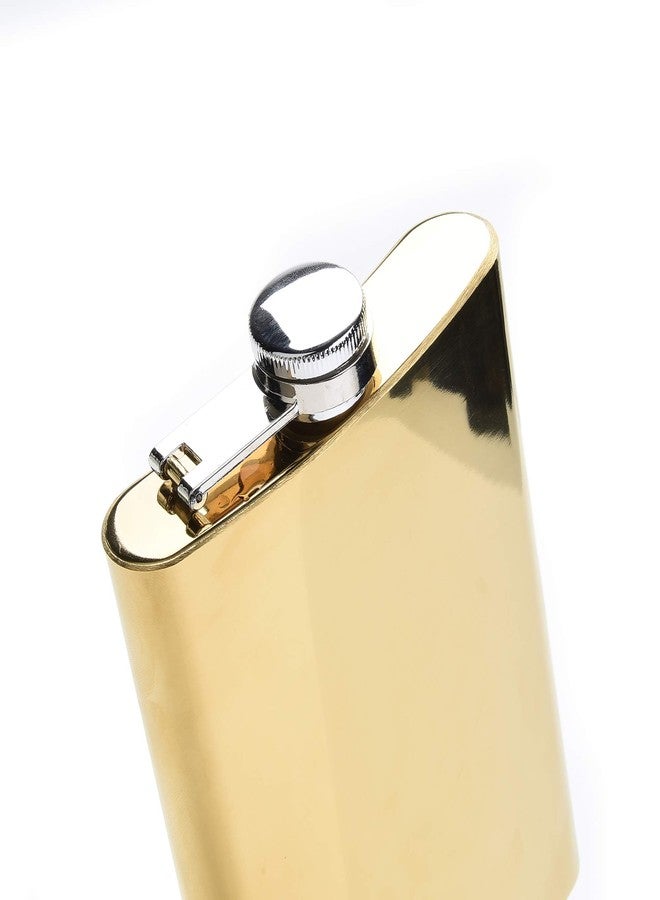 E ELAINFIA 8 Pcs 8Oz Golden Flasks Stainless Steel Flask & Funnel for Gift,Camping, Outdoor Activitie,Groomsman Bridesmaid Wedding Party - Image 3