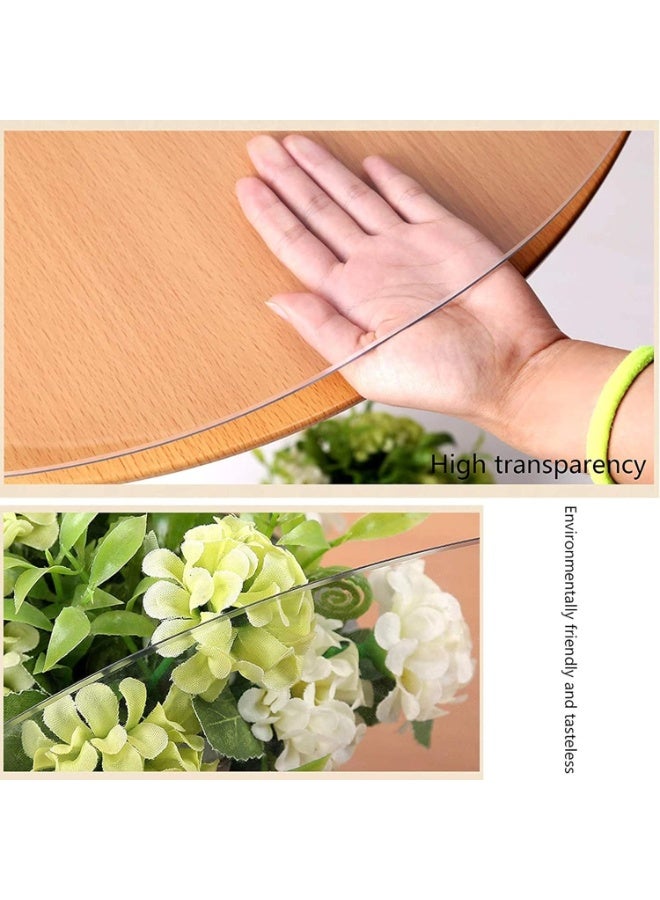 jaexest Clear Table Covers PVC Round Wipeable Table Cover Waterproof Plastic Table Cover Stain-resistant Tablecloth Table Protector (Color : 1.0mm, Size : Diameter-70CM) - Image 3