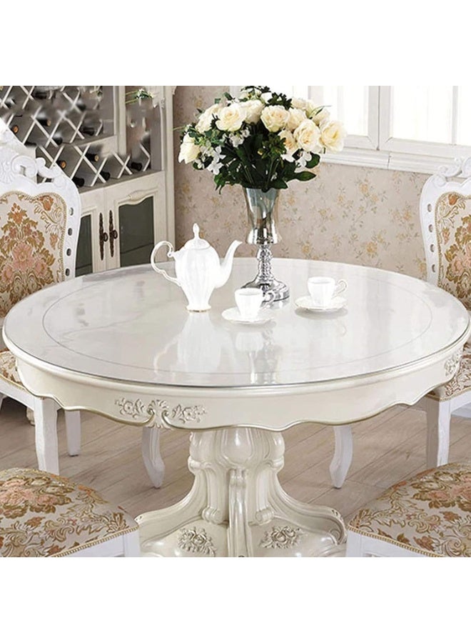 jaexest Clear Table Covers PVC Round Wipeable Table Cover Waterproof Plastic Table Cover Stain-resistant Tablecloth Table Protector (Color : 1.0mm, Size : Diameter-70CM) - Image 2