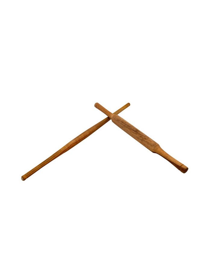 مجموعة كبيرة من أسطوانة العجين الخشبية هازيل - غوجاراتي، مجموعة من 2 (بني)