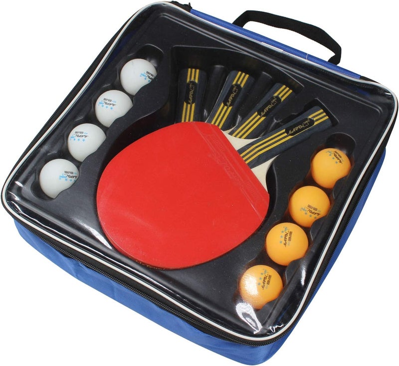 MAPOL Quality Ping Pong Paddle Set - 4 Professional Table Tennis Rackets/Paddles - 8 Premium 3-Star Balls, Portable Cover Case Holder Included - Image 5