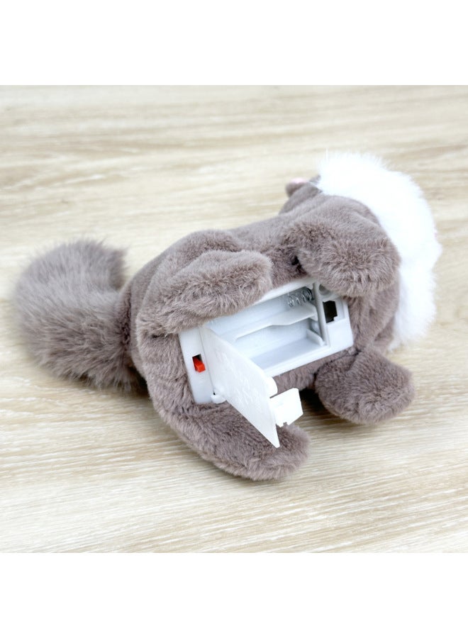 Simulation Big Tail Squirrel Electric Plush Toy Children's Toy Will Call Will Move Electric Plush Pet Little Squirrel-Color:Khaki - Image 5