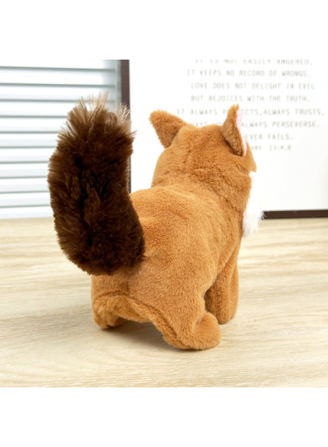 Simulation Big Tail Squirrel Electric Plush Toy Children's Toy Will Call Will Move Electric Plush Pet Little Squirrel-Color:Khaki - Image 4