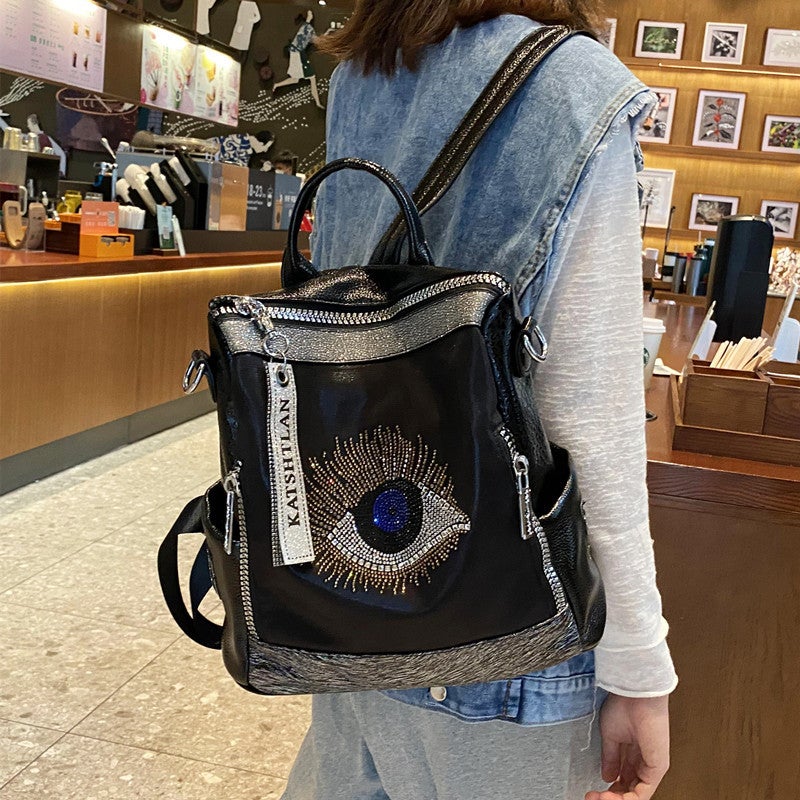 Rhinestone Backpack 2025 Fashion All-Match High-End Western Style Women'S Backpack Large Capacity Travel Bag - Image 4