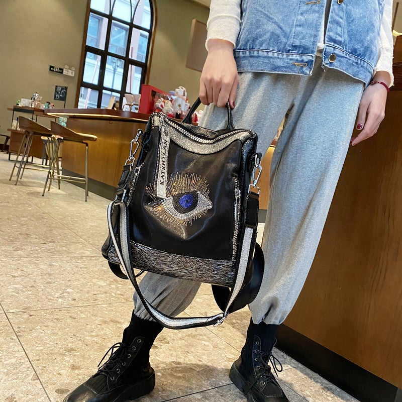 Rhinestone Backpack 2025 Fashion All-Match High-End Western Style Women'S Backpack Large Capacity Travel Bag - Image 3