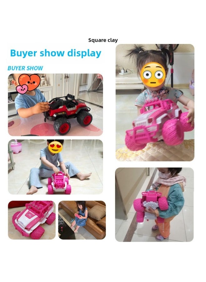 Super-large Remote Control Off-road Vehicle Charging Electric Car Children's Toy Gesture Remote Control Four-wheel Drive Climbing Drift High-speed Racing-Color:Enlarged Special Edition  - Pink-Scale:Standard Single Battery  - Image 5