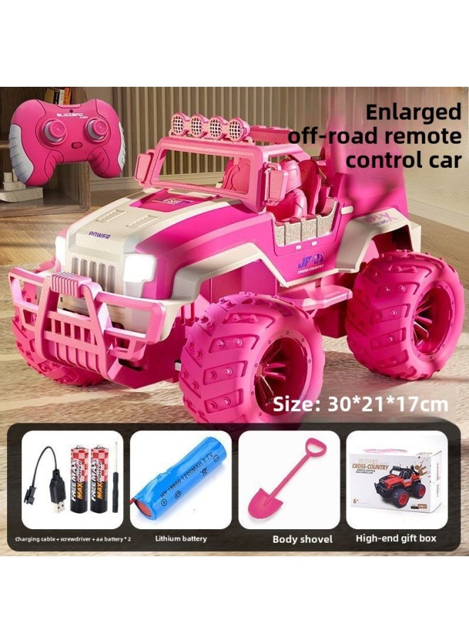 Super-large Remote Control Off-road Vehicle Charging Electric Car Children's Toy Gesture Remote Control Four-wheel Drive Climbing Drift High-speed Racing-Color:Enlarged Special Edition  - Pink-Scale:Standard Single Battery  - Image 1
