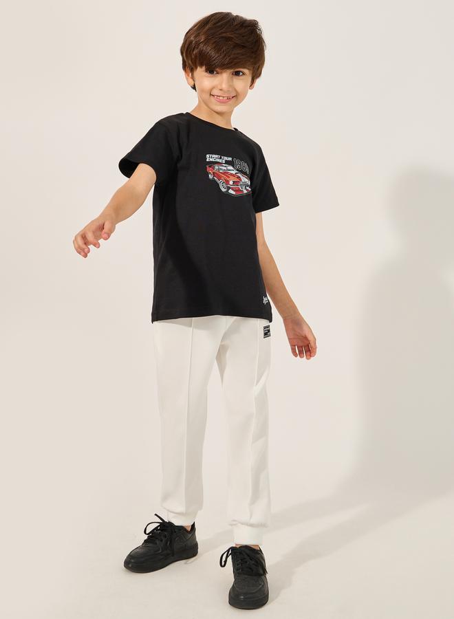 ستايلي تيشيرت بأكمام قصيرة وطبعة جرافيك سيارة - Image 2