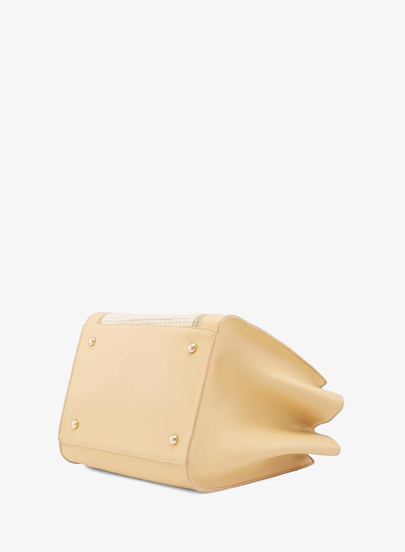 Caprese Georgia Satchel, Light Yellow-Medium | Self-Designed Handbag for Women with Secure Top Zip | Perfect for Casual & Daily Use - Image 2