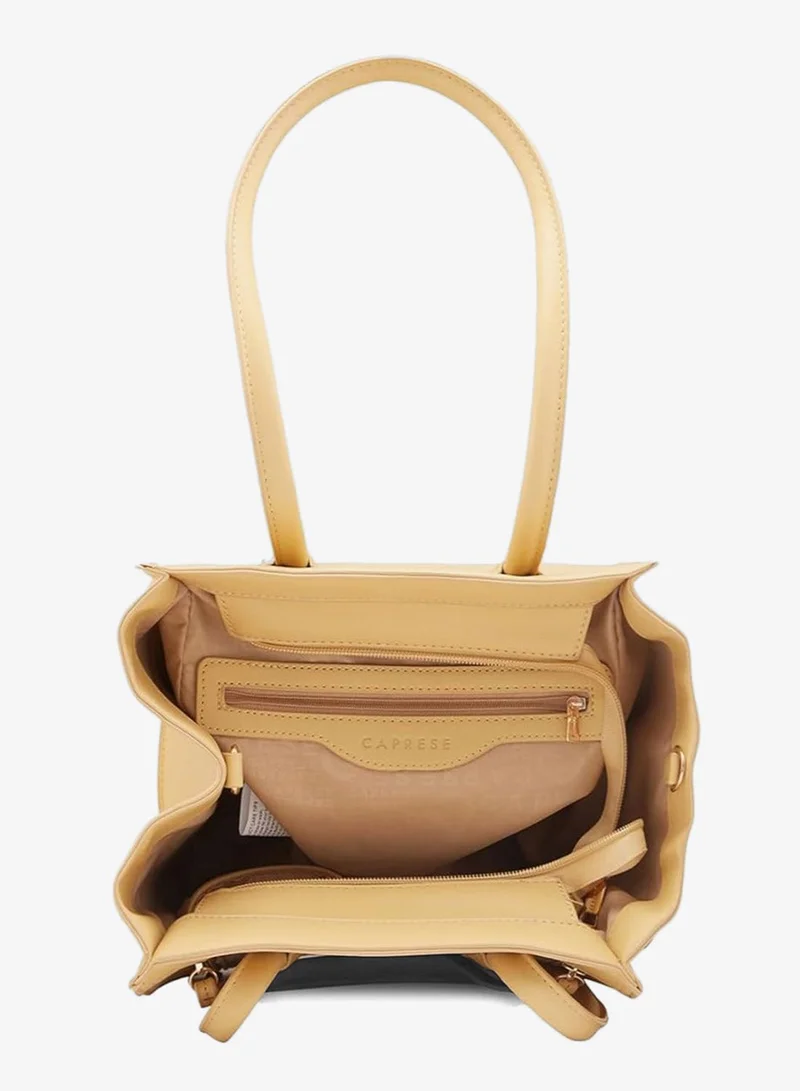 Caprese Medium Caprese Georgia Satchel, Light Yellow-Medium | Self-Designed Handbag for Women with Secure Top Zip | Perfect for Casual & Daily Use for Women | Best Price UAE