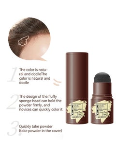 TWG Hairline Powder , Repair Stick, Natural Black Shade Hairline Powder,Shadow Sponge Pen Waterproof Hair Root Concealer For Thinning Hair Root Touch-Up #01  - Image 3