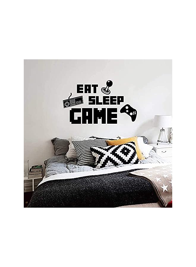 Zaboon English Letter Game Machine Eat Sleep Game Wall Sticker Black - Image 2