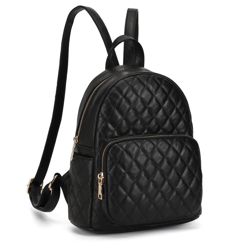 KL928 Quilted Mini Backpack for Women, PU Leather Backpack Purse Designer Satchel Bag, Small Casual Daypack for Ladies - Image 1