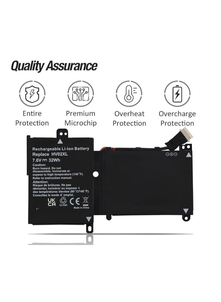 Terabyte بطارية لابتوب بديلة 32Wh HV02XL لجهاز HP Pavilion x360 11-k 11-k000 11-k100 11-f 11-f000 القابل للتحويل سلسلة Energy Star 11-k101ng 11-k100nx 11-k122nr 11-k022cy 111-k022cy 111-k022cy 111-k022cy - Image 2