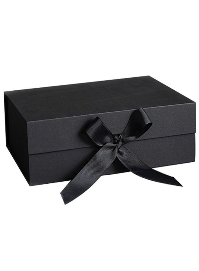 Black Gift Box with Ribbon for Mother's Day Valentine's Day Birthdays Party 26*19*8cm with Ribbon and Magnetic Closure - Image 1