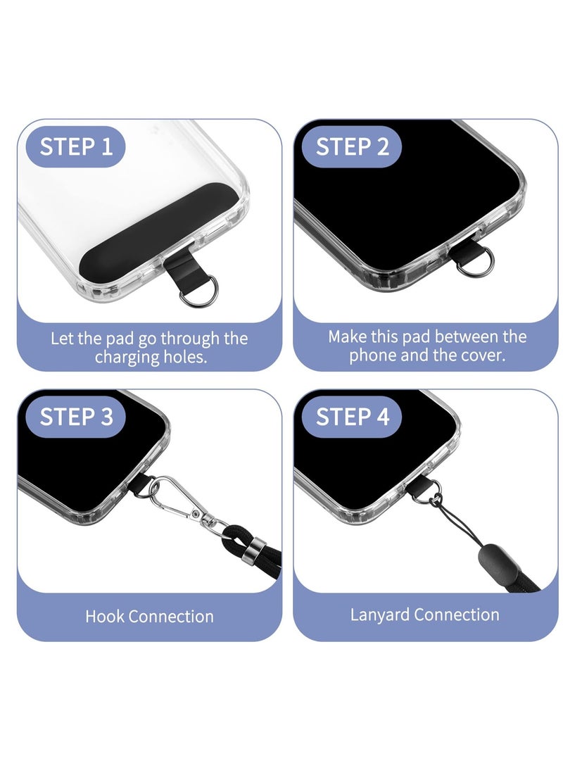 T NEWFUN Phone Lanyard Set – Adjustable Neck Strap (66cm) + Wrist Strap (20cm) + 2 Non-Adhesive Tether Tabs – Universal Hands-Free Holder for iPhone, Android & More（Light gray） - Image 4