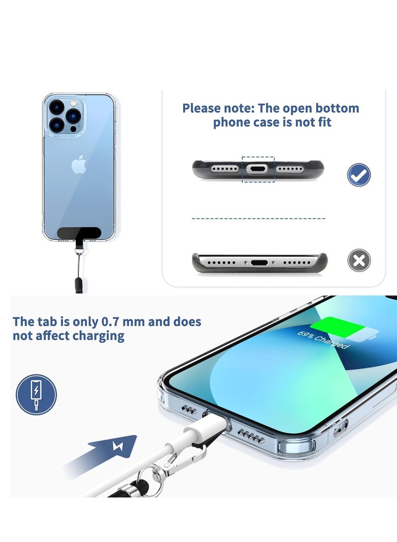 T NEWFUN Phone Lanyard Set – Adjustable Neck Strap (66cm) + Wrist Strap (20cm) + 2 Non-Adhesive Tether Tabs – Universal Hands-Free Holder for iPhone, Android & More（Light gray） - Image 5