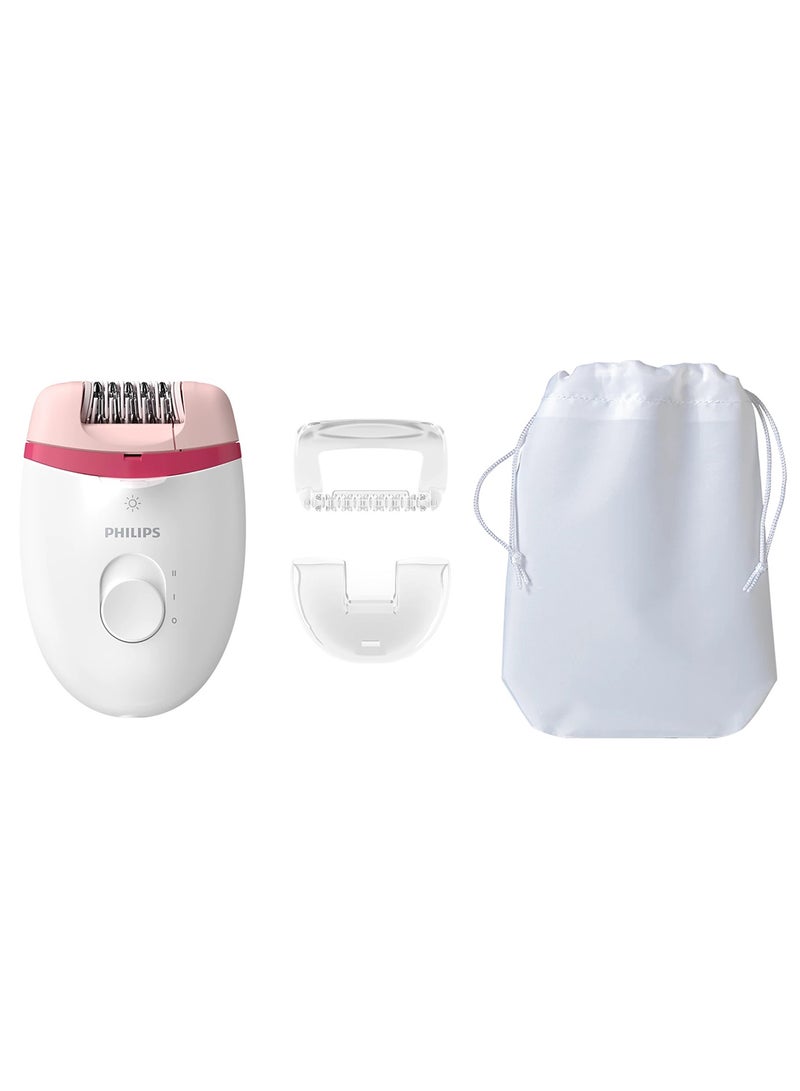Philips Satinelle Essential Corded Compact Epilator BRE255/00, 2 Years Warranty White/Pink - Image 1