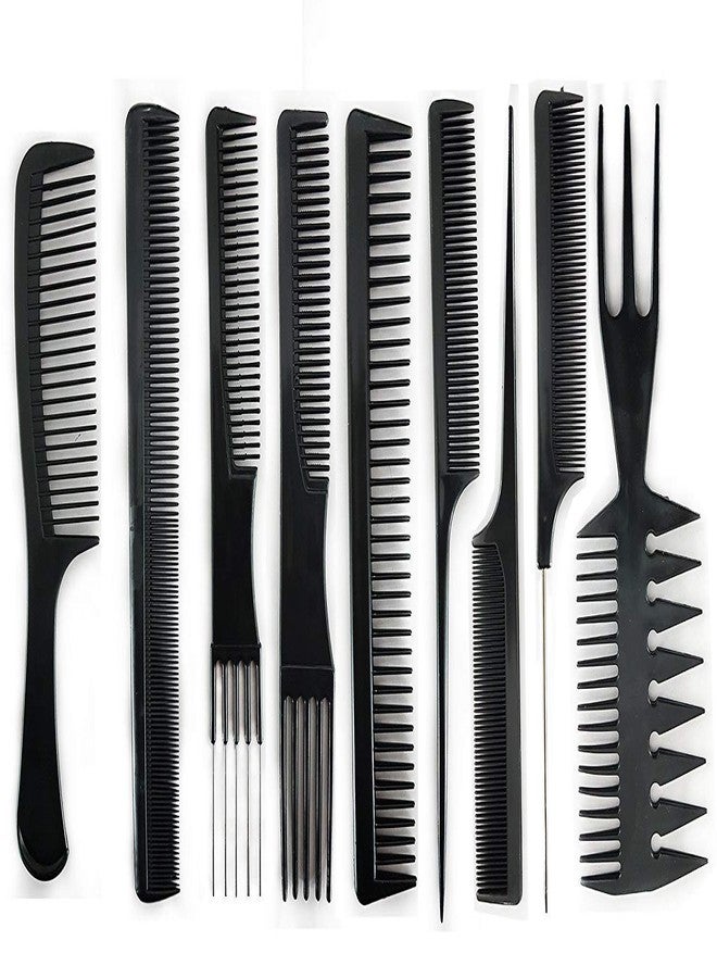 AASA Set of 9Pcs Professional Hair Cutting and Styling Comb Kit for Men and Women Black - Image 3