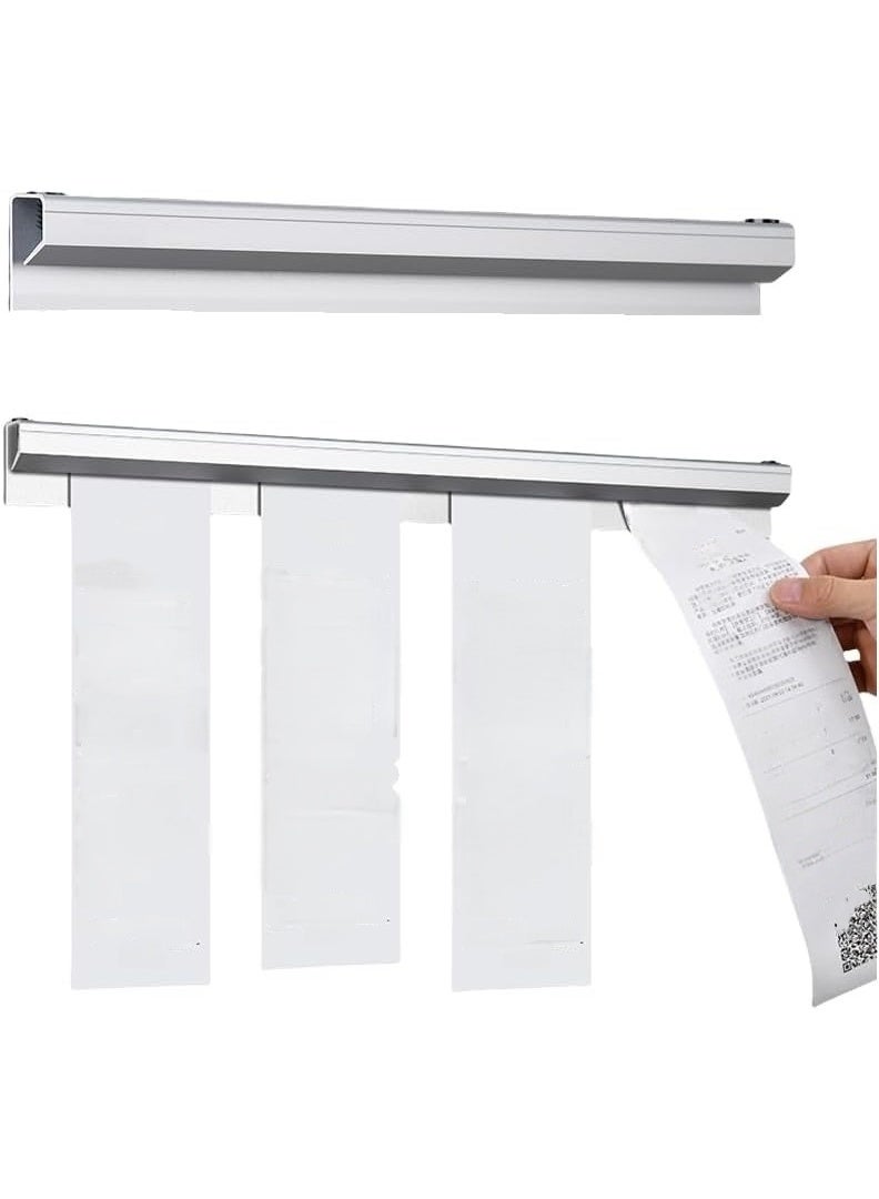 Eckek 2 Pack Ticket Holders Receipt Holder for Restaurant, No Drill Check Rack Order Receipt Rail Display Slide for Commercial Kitchen Cafes Pubs Bars (12 Inch) - Image 1