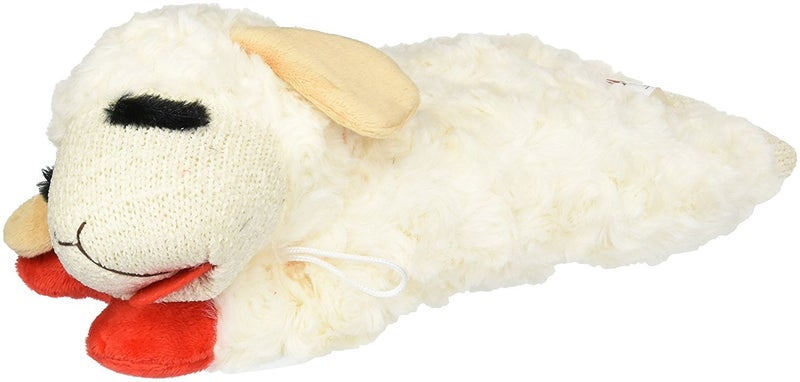 MultiPet Lambchop Plush Dog Toy 10" with Squeaker Type:Lambchop Size:Pack of 2, for all breed sizes - Image 4