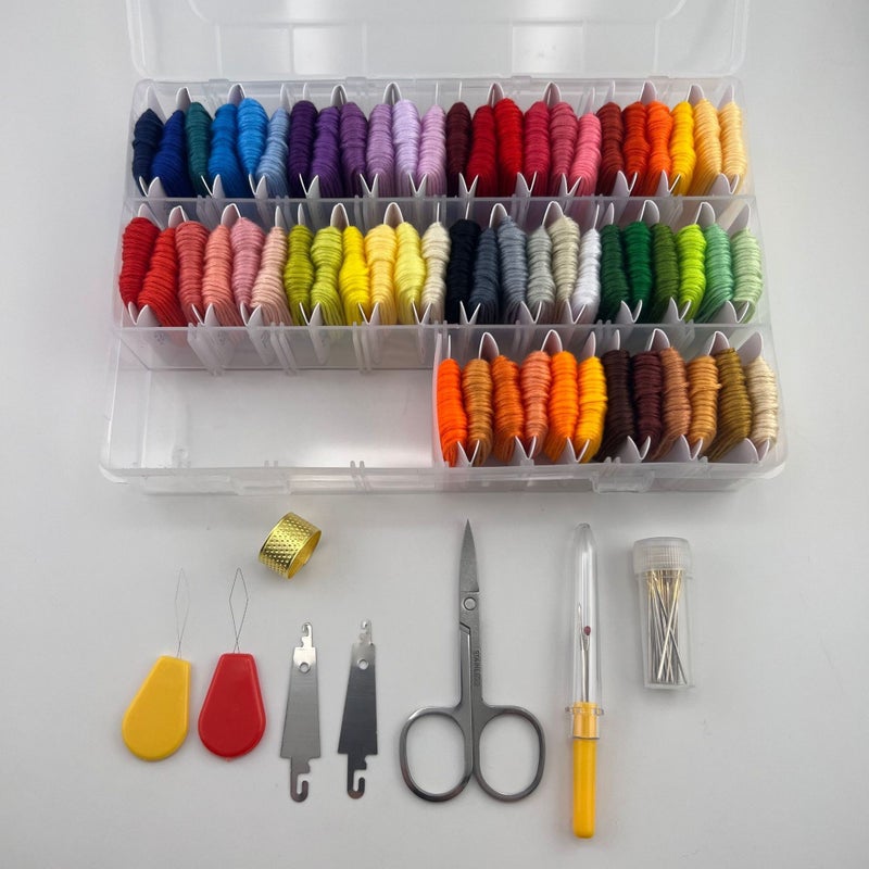 DMC Embroidery Floss Organizer, 50-100 Color Set, Eco Cotton 8m, 12 Card Pack 60 color box accessories * box packaging 