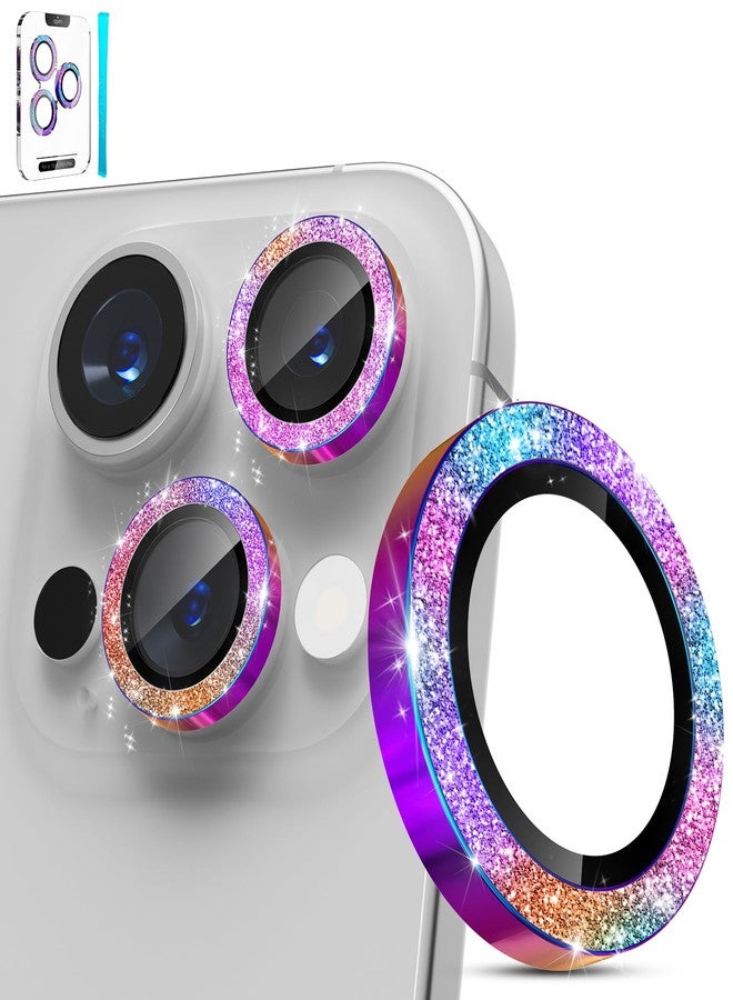imluckies for iPhone 16 Pro - iPhone 16 Pro Max Camera Lens Protector, AR+AF Tempered Glass, 9H Ultra-Tough Metal Individual Lens Cover, HD Clear Camera Accessories - Glitter Colorful - Image 1