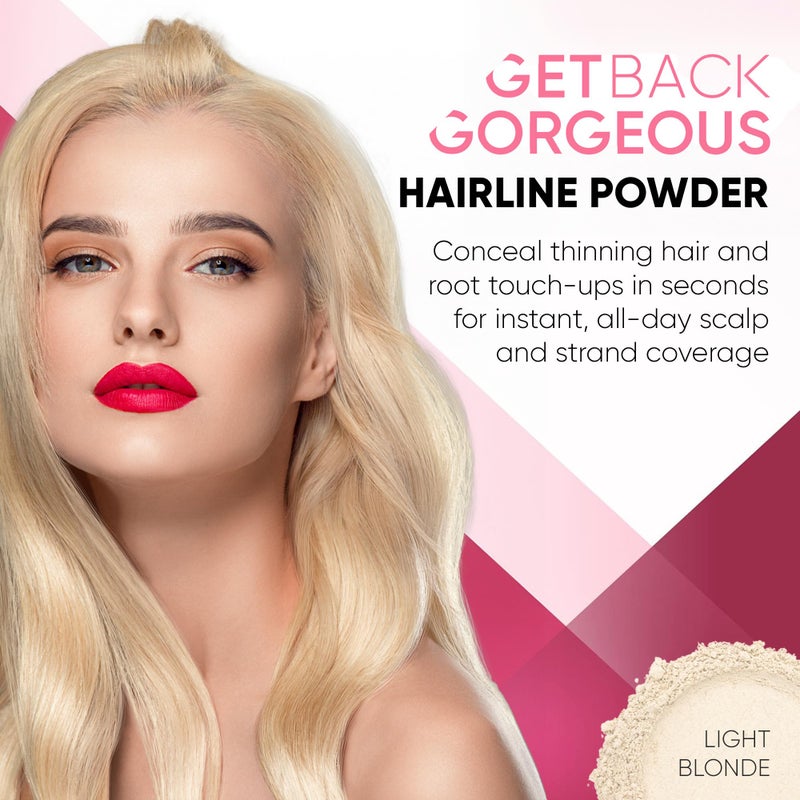 Get Back Gorgeous GBG Hairline Powder, Light Blonde - 48-Hour Coverage Root Touch Up Powder for Bald Spots, Instant Hair Loss Concealer & Brightening Highlights - Hair Fillers for Thinning Hair for Women & Men, 4g - Image 2