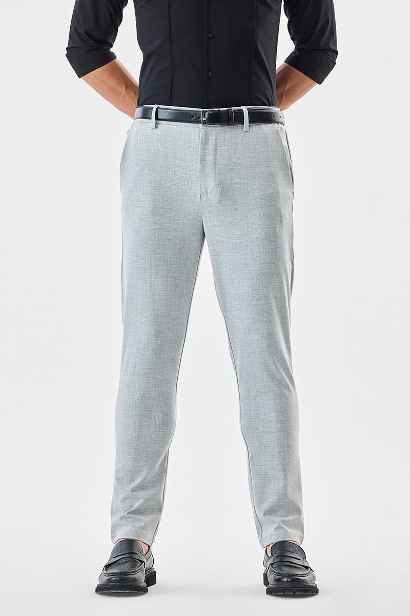 SNITCH Checks Slim Fit Stretch Trousers - Image 1