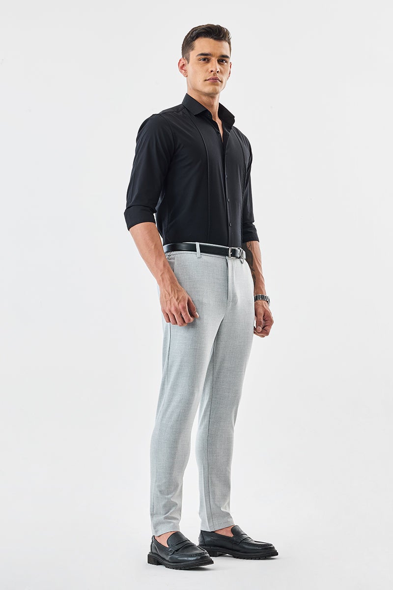 SNITCH Checks Slim Fit Stretch Trousers - Image 5
