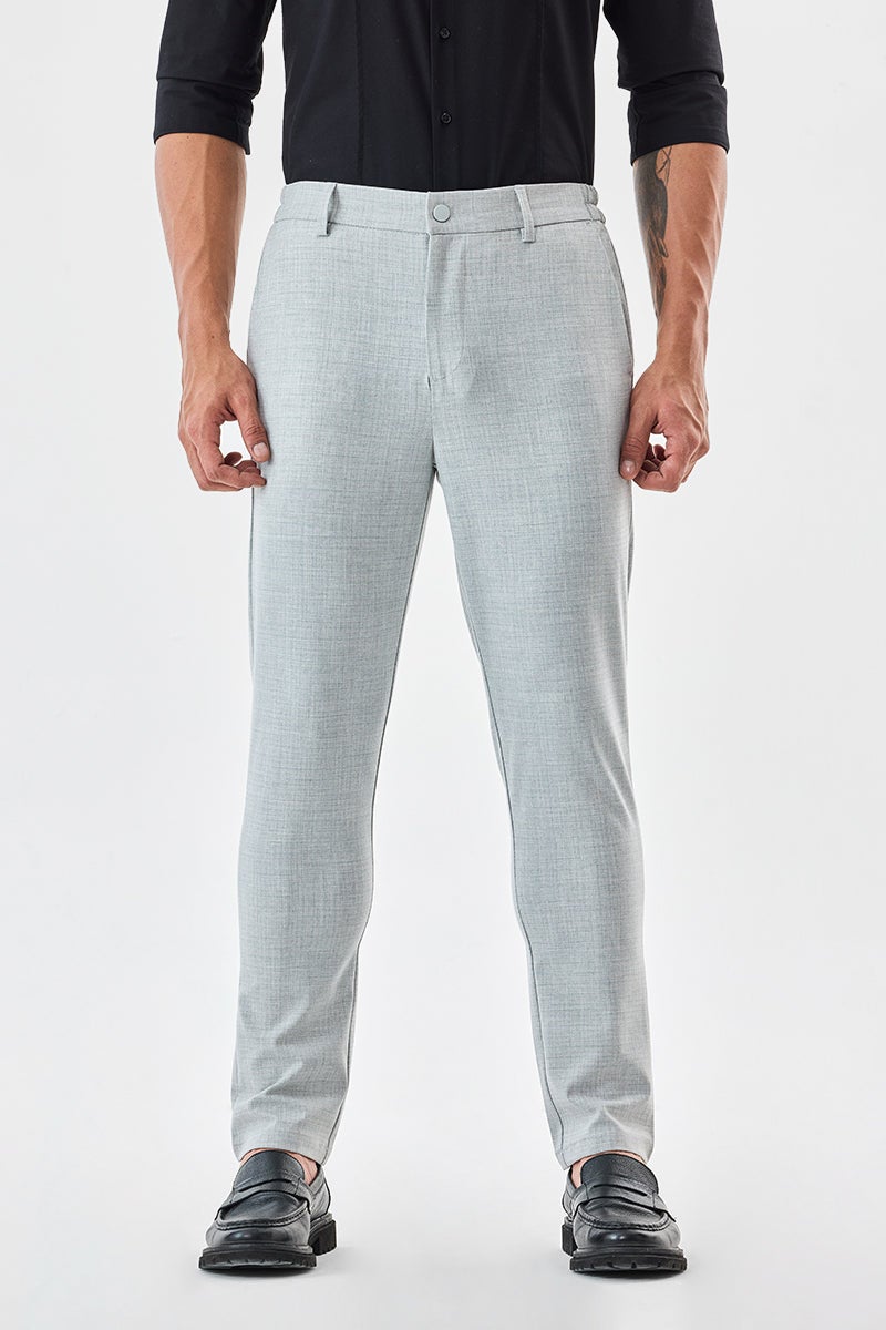 SNITCH Checks Slim Fit Stretch Trousers - Image 3