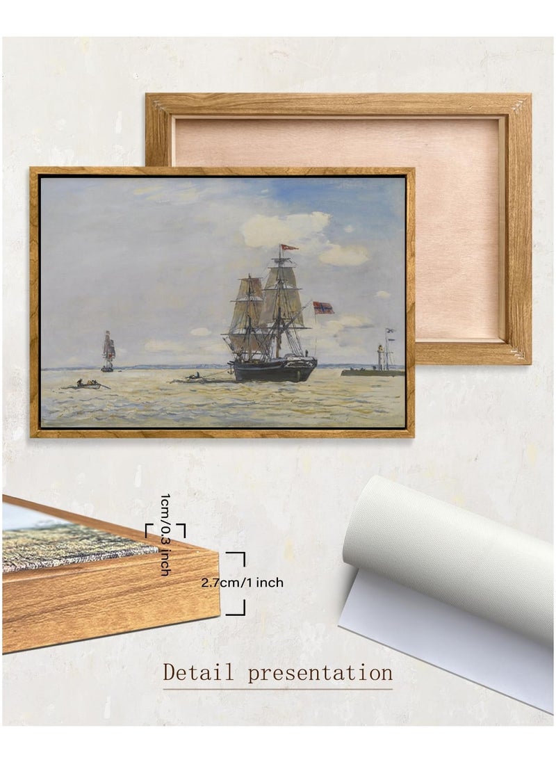 Today Idea Framed Impressionist Landscape Canvas Art, 12x16 Inch, Idyllic Countryside with Fluffy Clouds, Premium Wall Decor for Living Room, Bedroom, Study, Vibrant Nature Painting, Ready to Hang  - Image 3