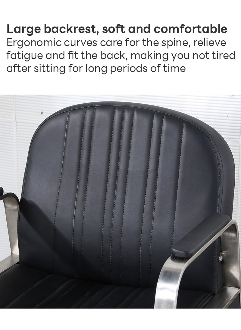 ETG ETG Gold Salon Chair, Hair Salon Chair with Upgraded Comfortable Cushion, 360°Swivel Black Salon Chair for Hair Stylist, Professional Styling Chair for Salon,Black  - Image 5