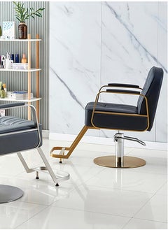 ETG ETG Gold Salon Chair, Hair Salon Chair with Upgraded Comfortable Cushion, 360°Swivel Black Salon Chair for Hair Stylist, Professional Styling Chair for Salon,Black  - Image 2