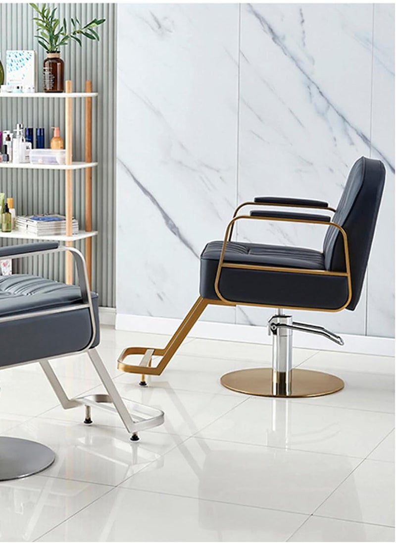 ETG ETG Gold Salon Chair, Hair Salon Chair with Upgraded Comfortable Cushion, 360°Swivel Black Salon Chair for Hair Stylist, Professional Styling Chair for Salon,Black  - Image 2