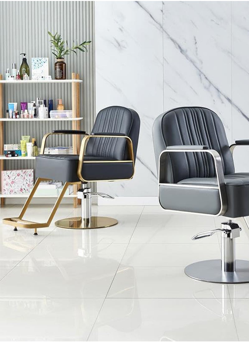 ETG ETG Gold Salon Chair, Hair Salon Chair with Upgraded Comfortable Cushion, 360°Swivel Black Salon Chair for Hair Stylist, Professional Styling Chair for Salon,Black  - Image 3
