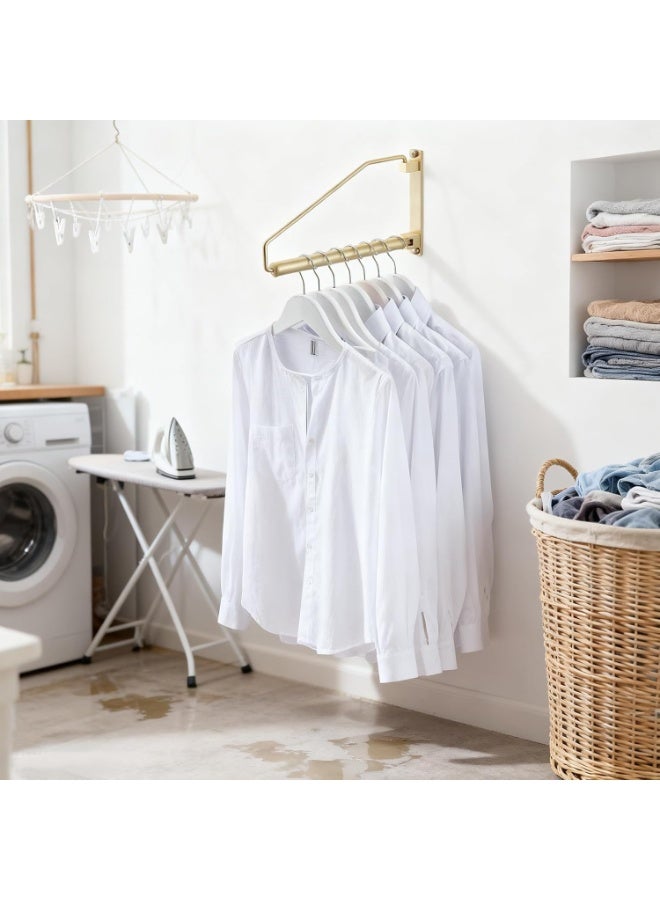 NEWRAIN Clothes Drying Rack, Heavy Duty Wall Mounted Swing Arm Hanger, Space Saver Clothes Dryer Rail, Clothes Hanger For Laundry Room, Garage, (1pc, Silver, Triangle Shape) - Image 2