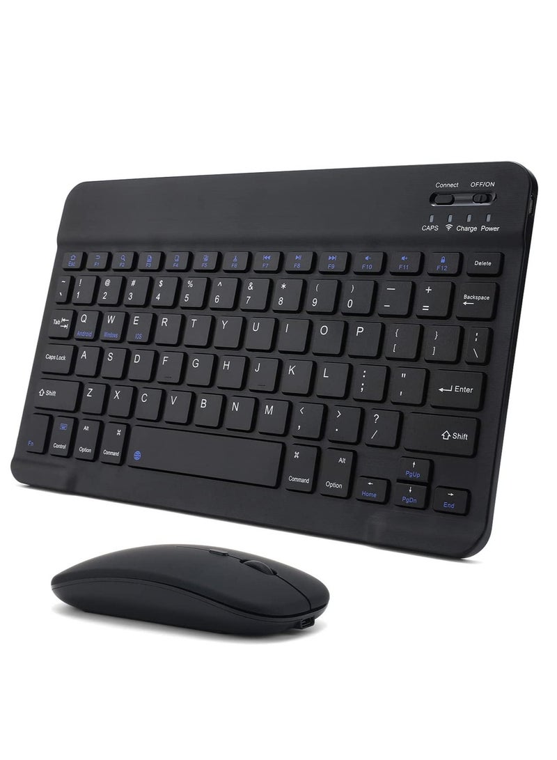 Rechargeable Bluetooth Keyboard and Mouse Combo Ultra-Slim Portable Compact Wireless Mouse Keyboard Set for Android Windows Tablet Cell Phone iPhone iPad Pro Air Mini, iPad OS/iOS 13 - Image 1