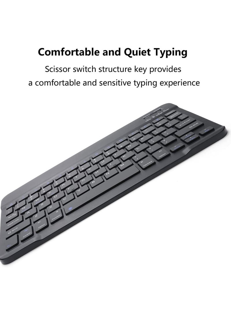 Rechargeable Bluetooth Keyboard and Mouse Combo Ultra-Slim Portable Compact Wireless Mouse Keyboard Set for Android Windows Tablet Cell Phone iPhone iPad Pro Air Mini, iPad OS/iOS 13 - Image 5