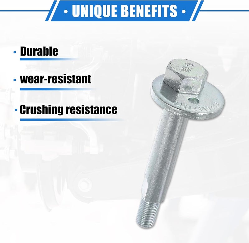 VekAuto 4 Pcs Eccentric Alignment Camber Bolt Compatible for Mitsubishi Montero 20012006 Durable Metal Silver Tone Alignment Caster Fitting Adapter - Image 3
