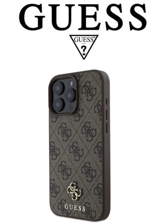 IPhone 16 Pro Max cover,supports MagSafe wireless charging, with a logo and a leather French design approved by the global brand Guess. From CG-MOBILE. In Brown - pzsku/ZC86EB51E9E6C2864780AZ/45/_/1736181124/aba236e8-5915-4096-9032-e966299ffbf2