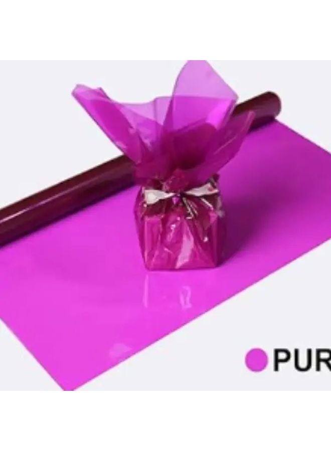 لفافة سيلوفان تغليف هدايا عيد الميلاد 7 ألوان أرجوانية 33.8 × 118 بوصة غلاف بلاستيكي شفاف - Image 1