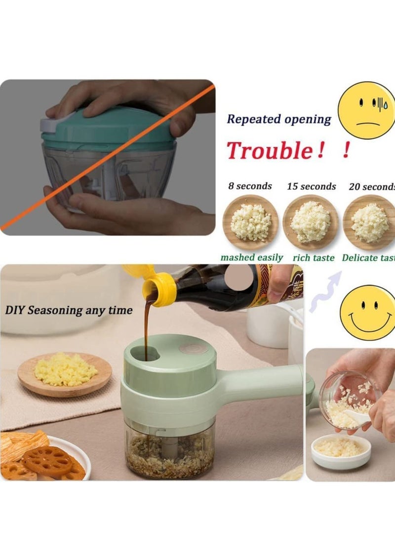 ELTRAZONE 4 in 1 Portable Electric Chopper Set for Garlic Pepper Onion - Image 5